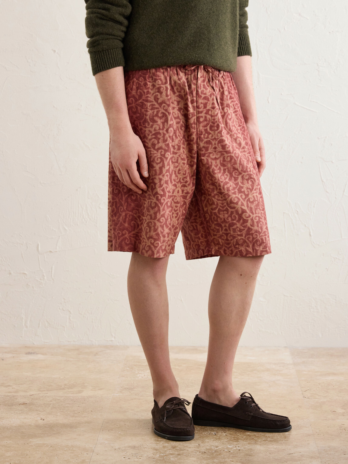 Kardo - Milo Shibori Straight-Leg Printed Cotton Shorts - Orange