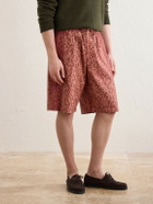 Kardo - Milo Shibori Straight-Leg Printed Cotton Shorts - Orange