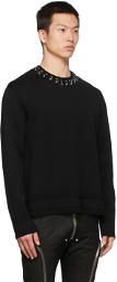 Givenchy Black Eyelet and Rings Sweater