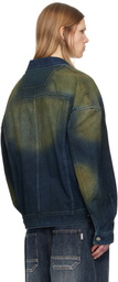 Juun.J Navy Zipper Trucker Denim Jacket
