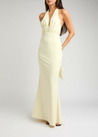 Odd Muse Halterneck Twill Maxi Dress Yellow