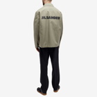 Jil Sander Men's Back Logo Coach Jacket in Medium Green