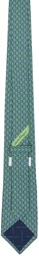 Ferragamo Green & Blue Silk Tie