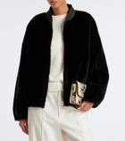 Arma Violet reversible shearling bomber jacket