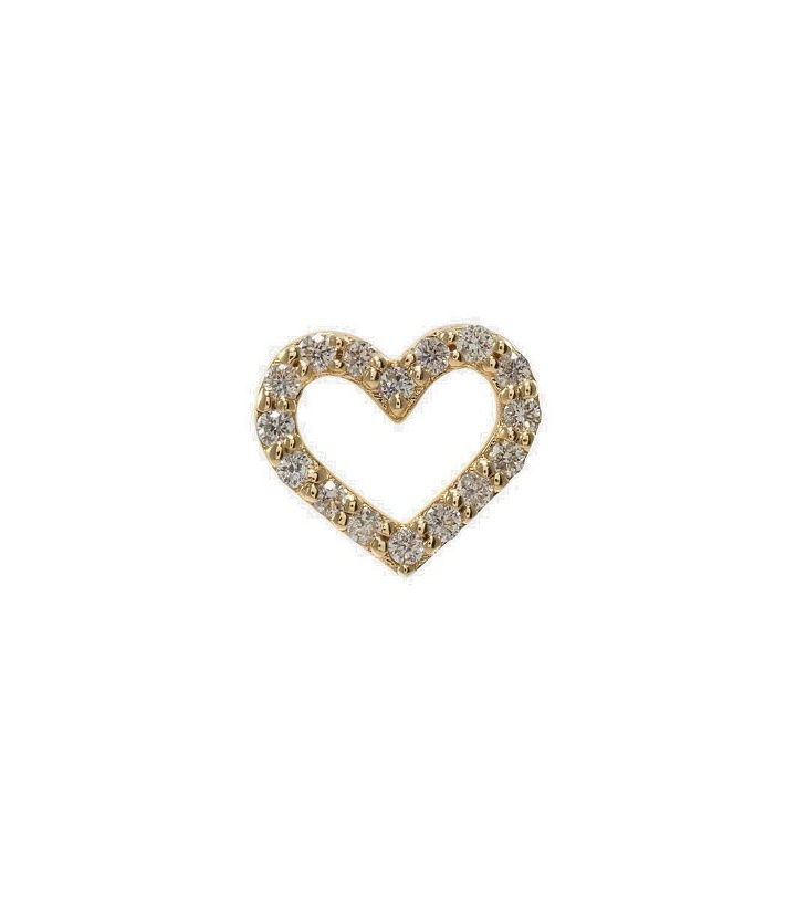 Photo: Sydney Evan Open Heart 14kt gold single stud earring with diamonds