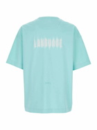 Juun.J Light Blue T-shirt With Logo Embroidered On The Front And Print On The Back In Cotton Man