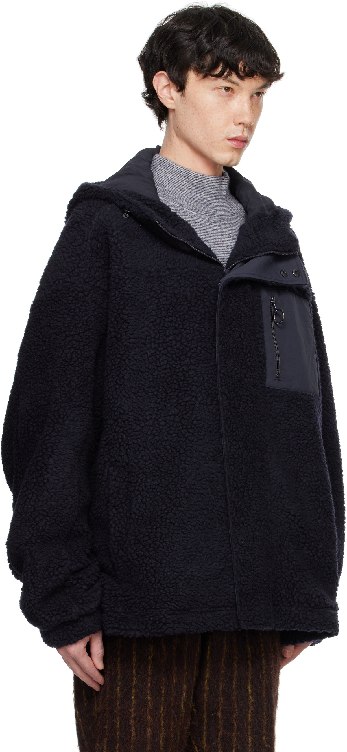 Martine Rose Navy Oversized Fleece Jacket Martine Rose