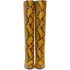 The Attico Yellow Python High Heel Tall Boots