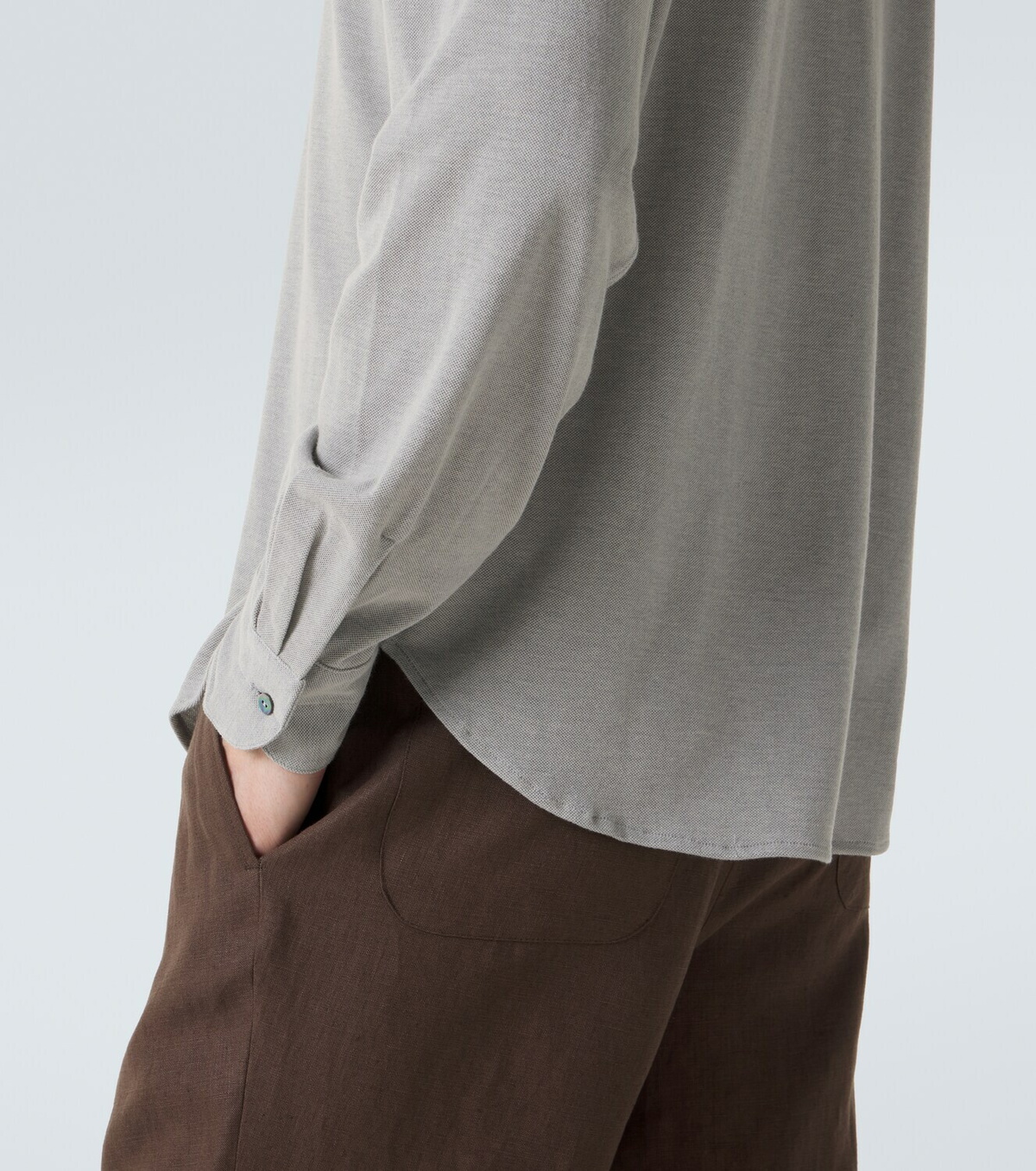 Stòffa Cotton and silk Henley shirt