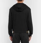 Versace - Logo-Jacquard Stretch-Modal Zip-Up Hoodie - Men - Black