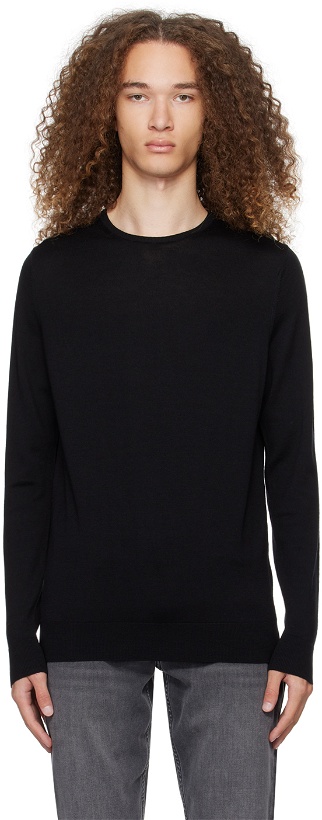 Photo: Sunspel Black Lightweight Sweater