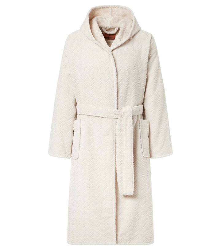Photo: Missoni Chalk Zigzag cotton terry bathrobe