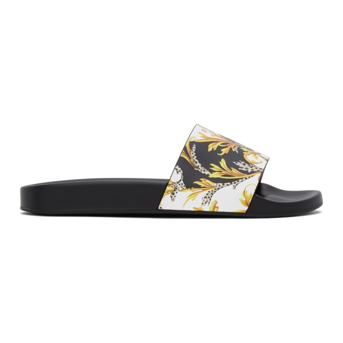 Photo: Versace Black and Gold Barocco Slides