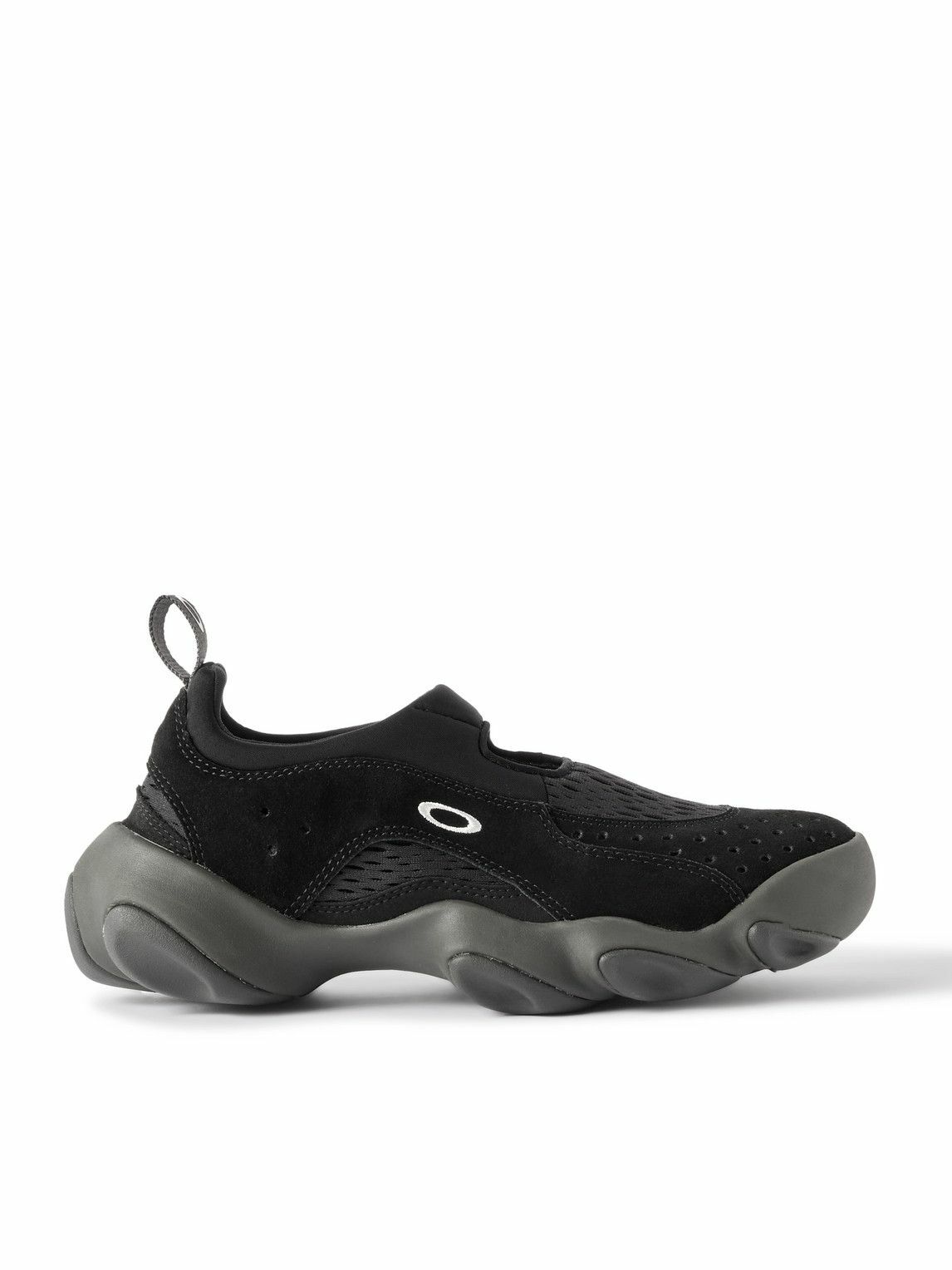 Oakley Factory - Flesh Jacquard-Knit, Suede and Mesh Slip-On Sneakers - Black
