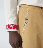 Bode Feather Runner cotton straight pants