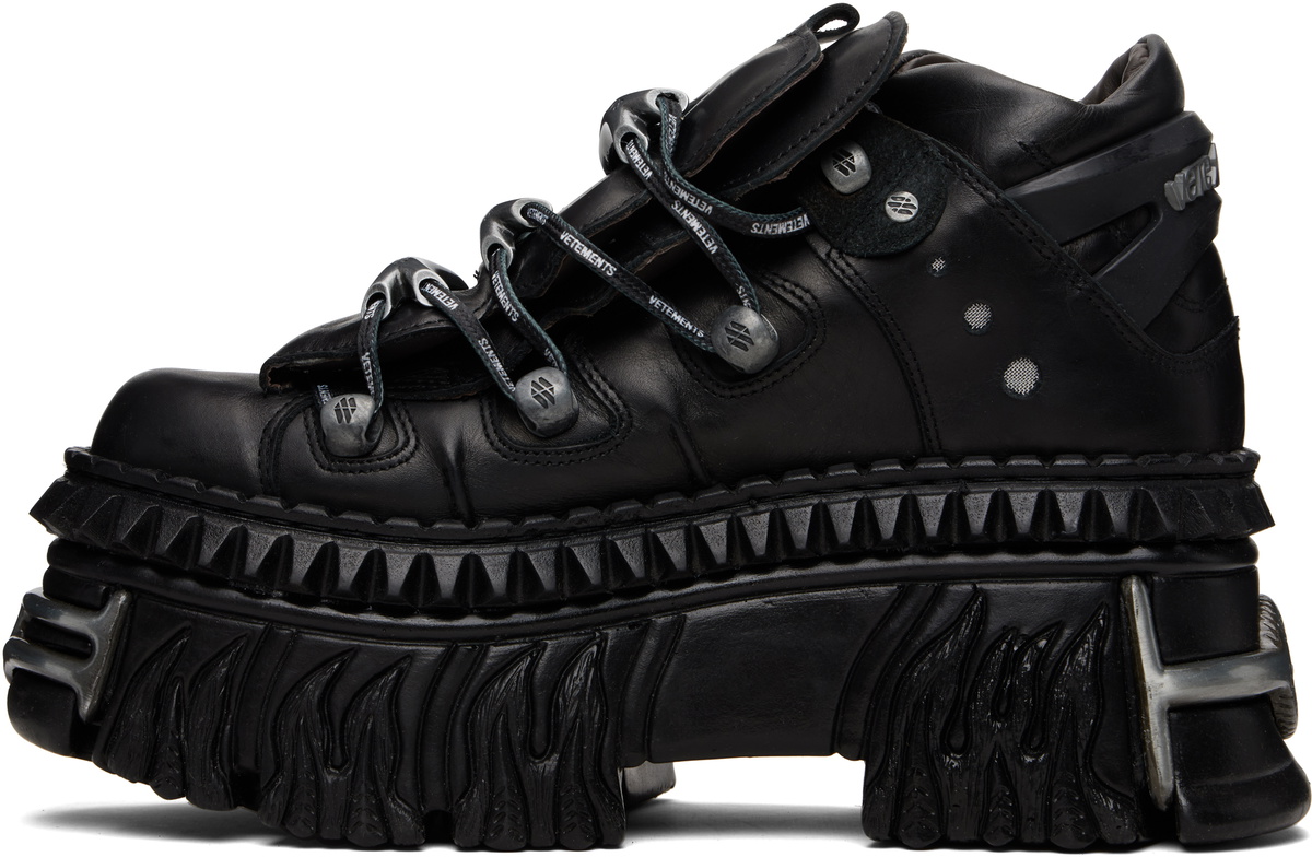 VETEMENTS Black New Rock Edition Fire Platform Sneakers