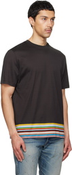 Paul Smith Brown Boarder 'Signature Stripe' T-shirt