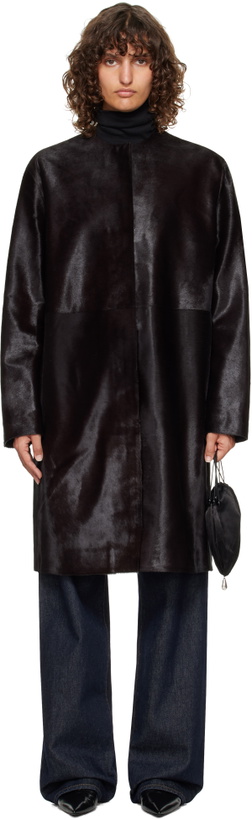 Photo: Loulou de Saison Brown Miller Pony Effect Leather Coat