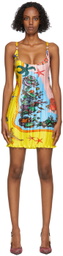 Versace Multicolor Plissé Mini Dress