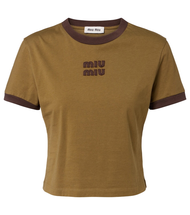Photo: Miu Miu Logo cotton jersey T-shirt