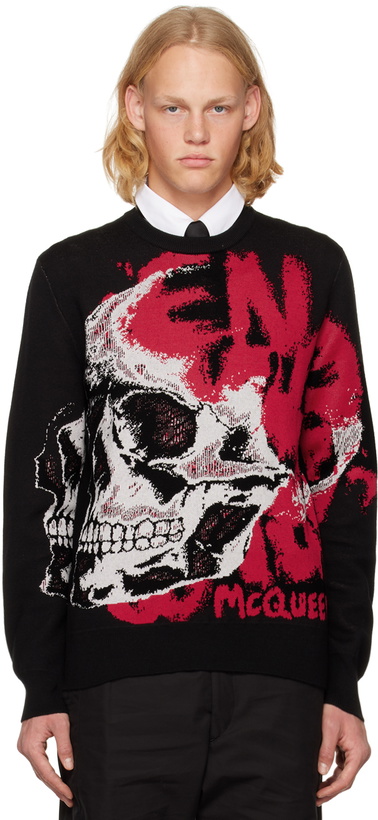 Photo: Alexander McQueen Black Skull Graffiti Sweater