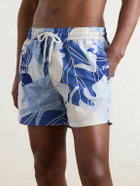 Frescobol Carioca - Rio Straight-Leg Mid-Length Printed Recycled Swim Shorts - Blue