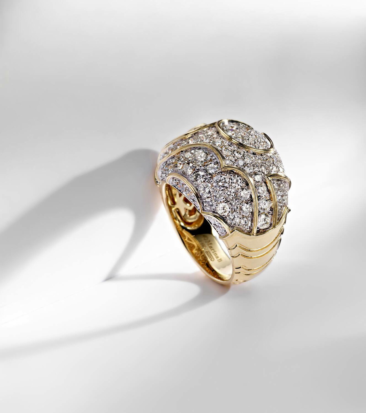 Marina B Onda Bombe 18kt gold ring with diamonds