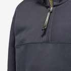 C.P. Company Men's Rubber Patch Logo Quarter Zip Popver Hoody in Total Eclipse