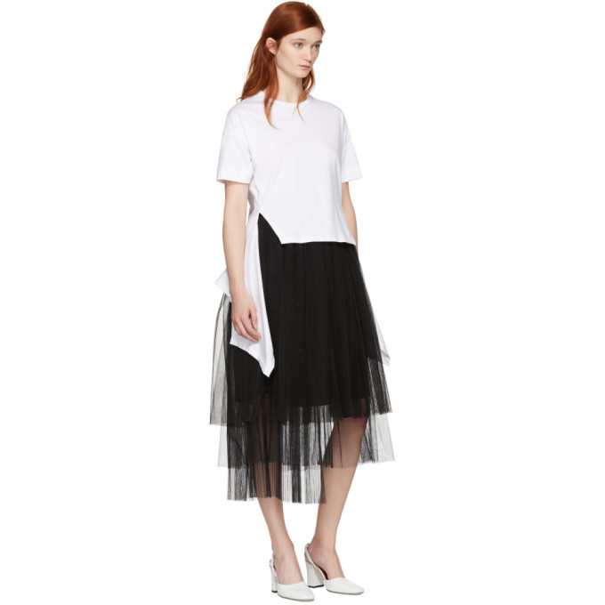 Cedric Charlier White Hanging Ruffle T-Shirt