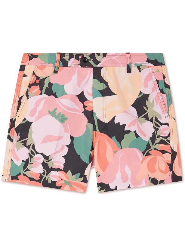 Photo: TOM FORD - Straight-Leg Floral-Print Cotton-Blend Shorts - Pink