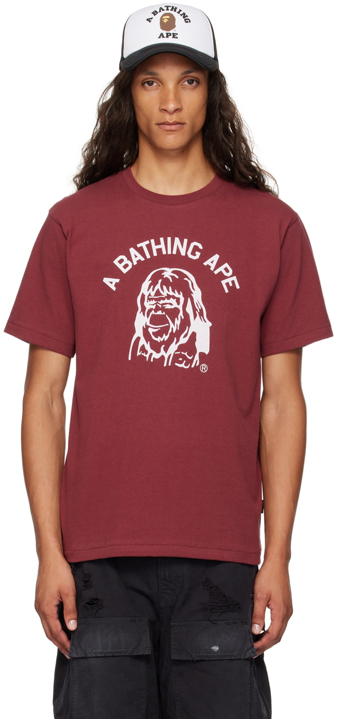 トップス A BATHING APE COLLEGE LS TEE BURGUNDY A BATHING APE® College Ls Tee | Bape official website – INT