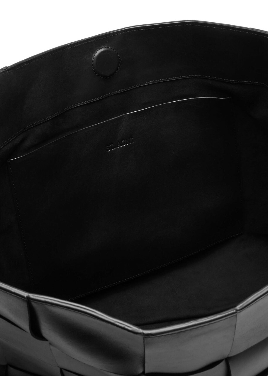 ST. Agni Woven Large Leather Tote - Black - One Size