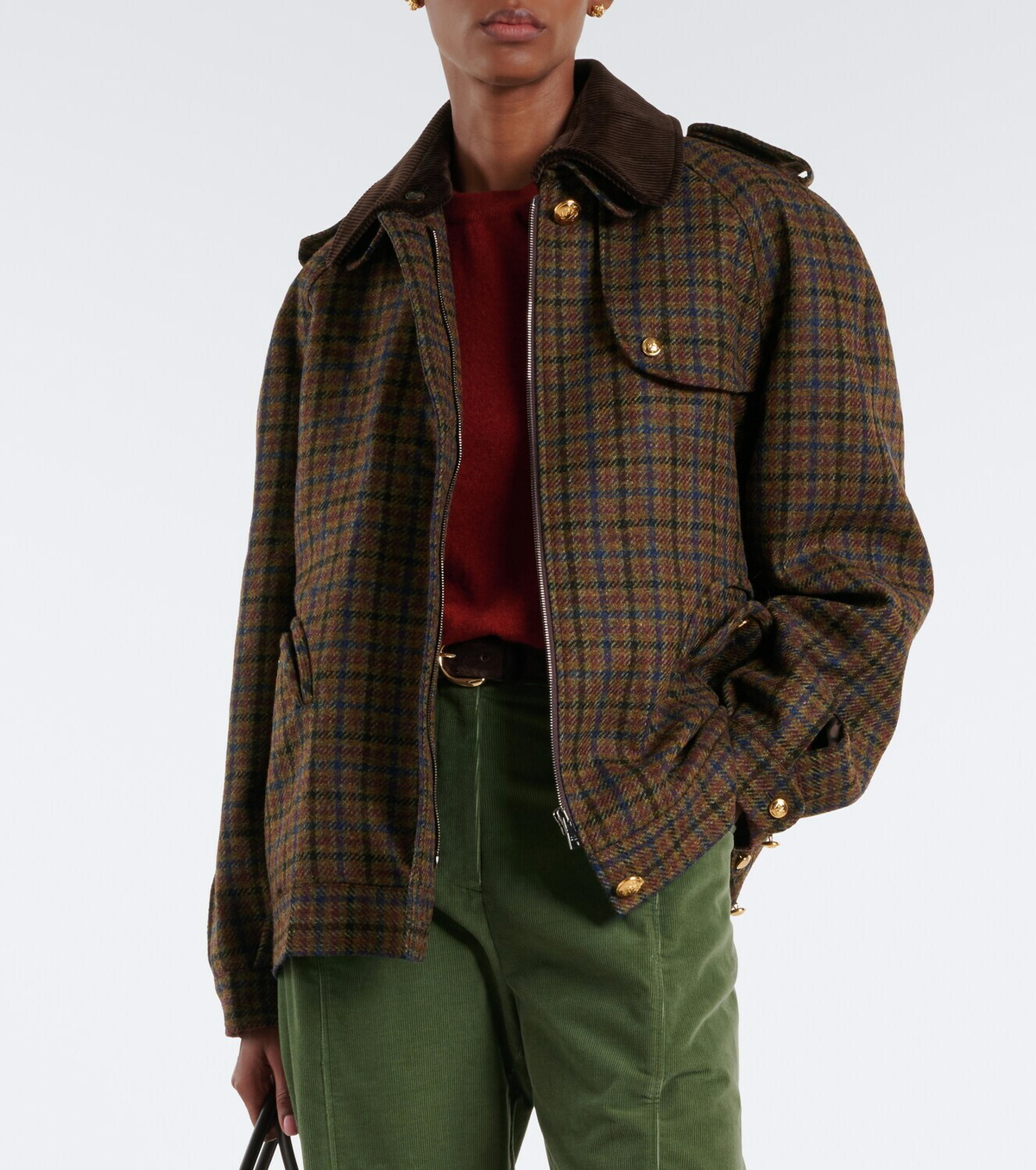 Blazé Milano Chausie checked virgin wool jacket