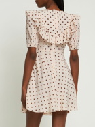 ALESSANDRA RICH Polka Dot Silk Georgette Bow Mini Dress