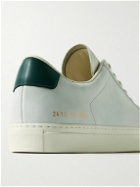 Common Projects - Retro Leather-Trimmed Nubuck Sneakers - White