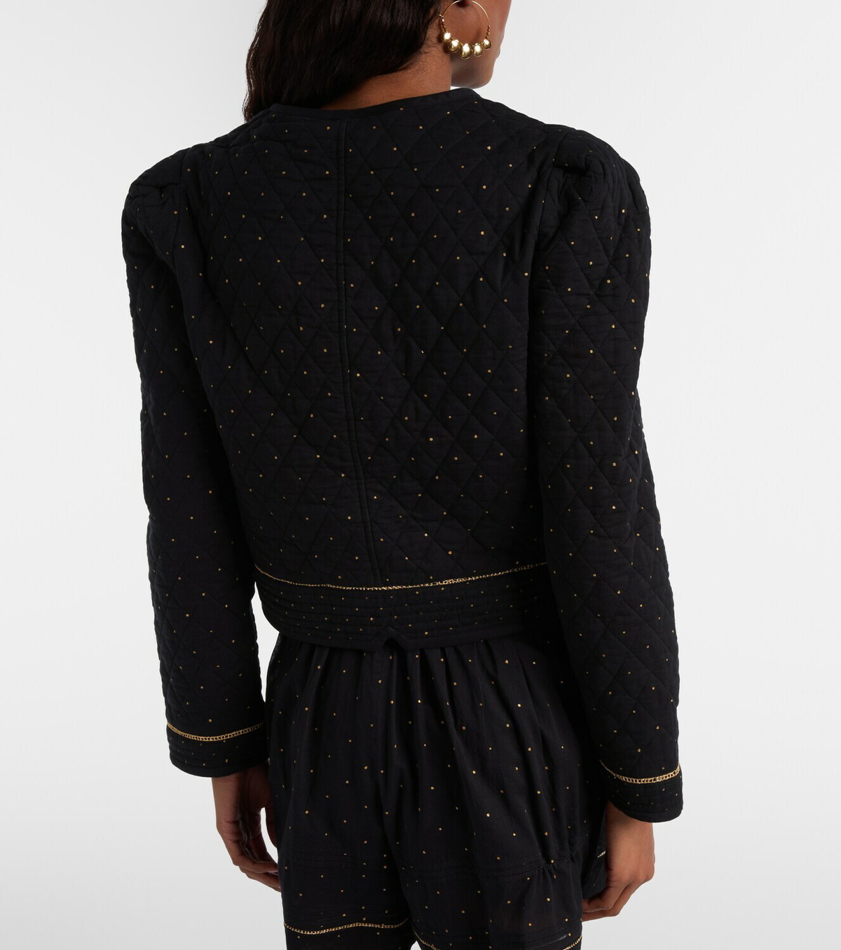 Marant Etoile Vania embellished cropped cotton jacket