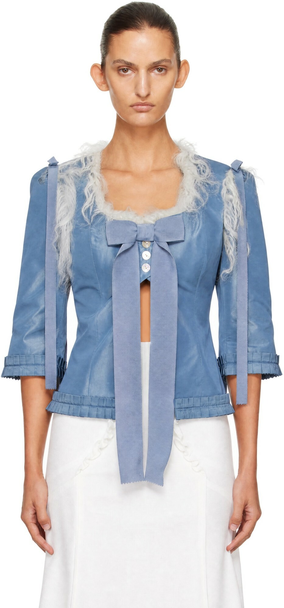 Sandy Liang Blue Josie Blouse