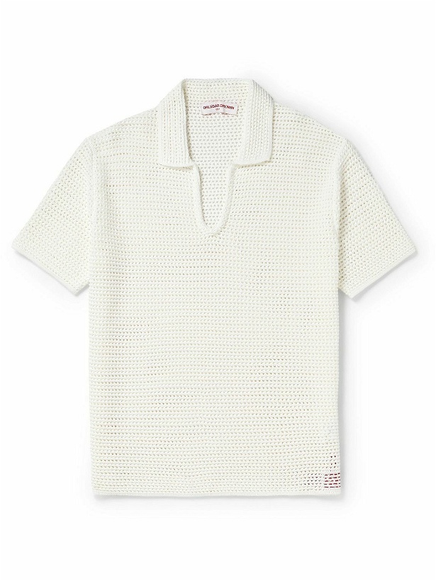 Photo: Orlebar Brown - Batten Crocheted Cotton Polo Shirt - White