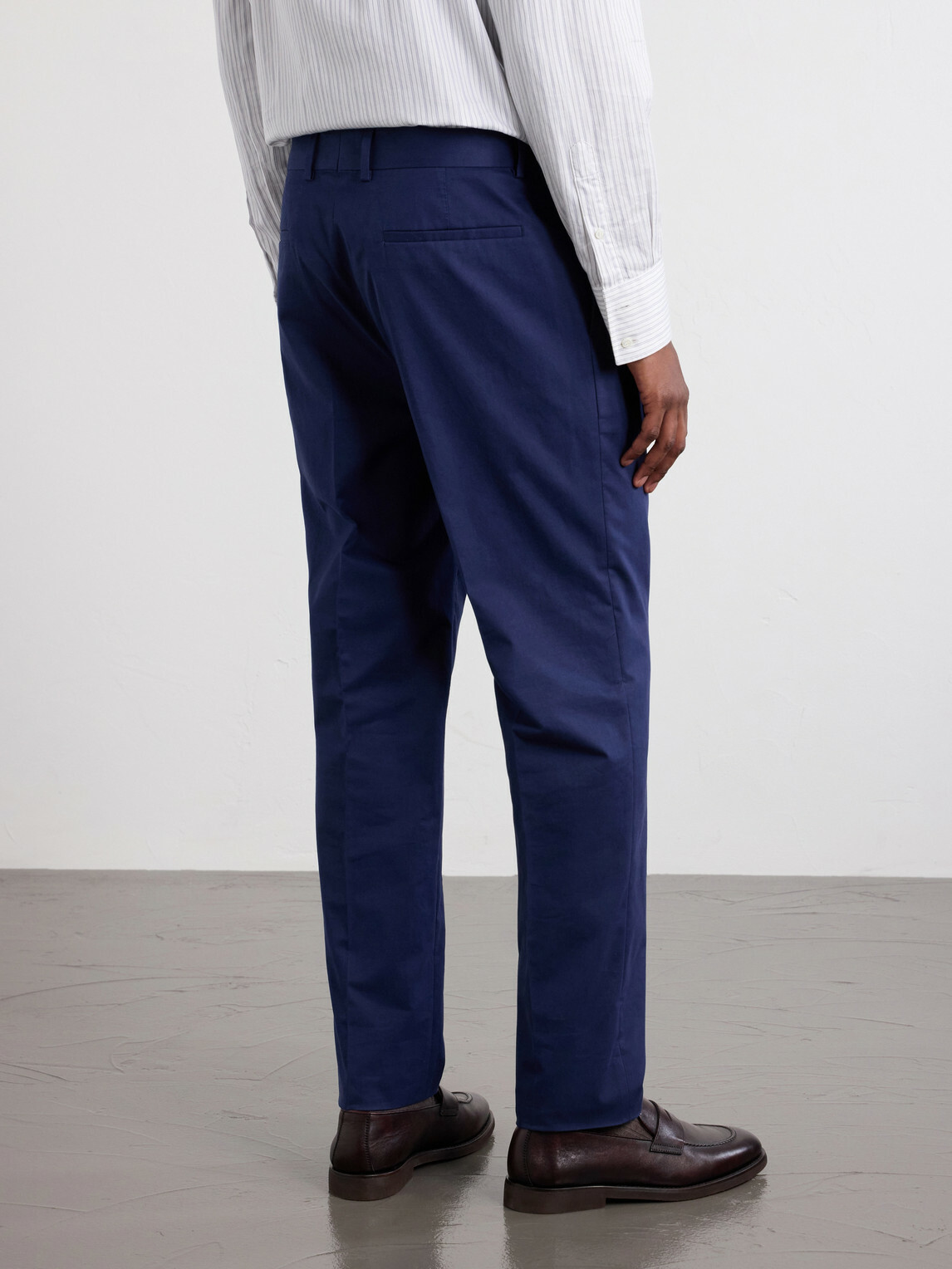 Brunello Cucinelli - Straight-Leg Pleated Cotton-Blend Twill Suit Trousers - Blue