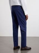 Brunello Cucinelli - Straight-Leg Pleated Cotton-Blend Twill Suit Trousers - Blue