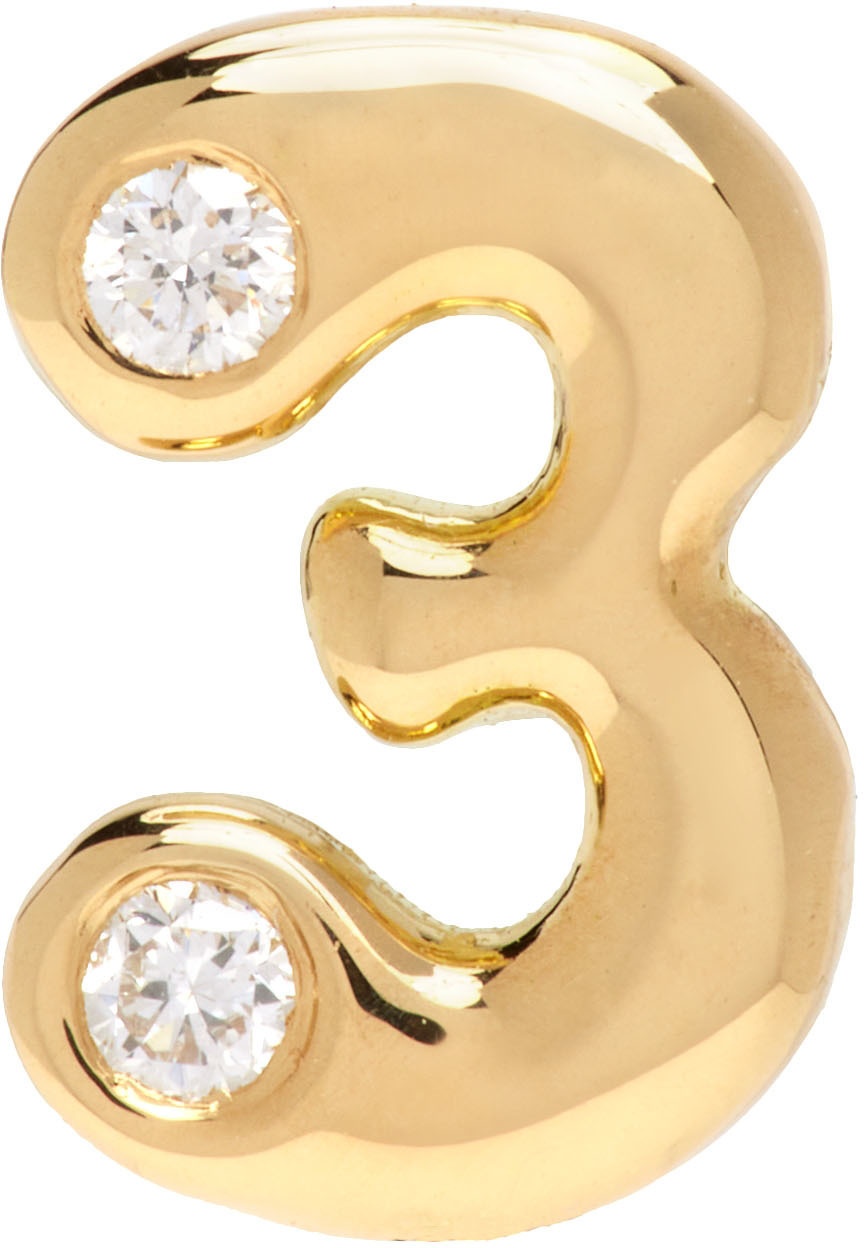 Photo: BRENT NEALE Gold Bubble Number 3 Single Earring