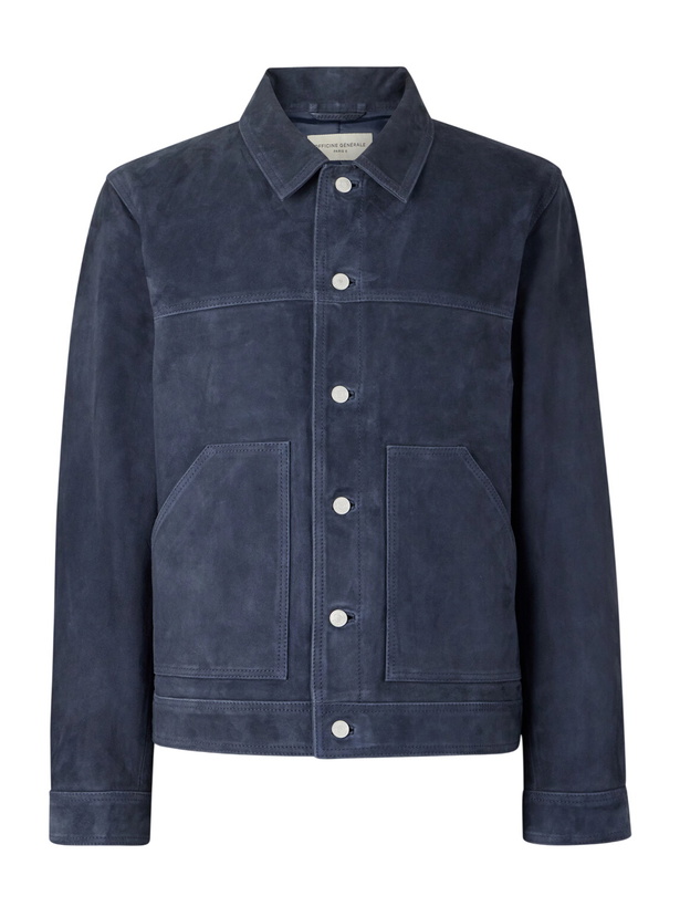 Photo: Officine Générale - Loki Suede Jacket - Blue