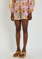 Borgo DE Nor Bizzy Floral-print Ramie Shorts Purple