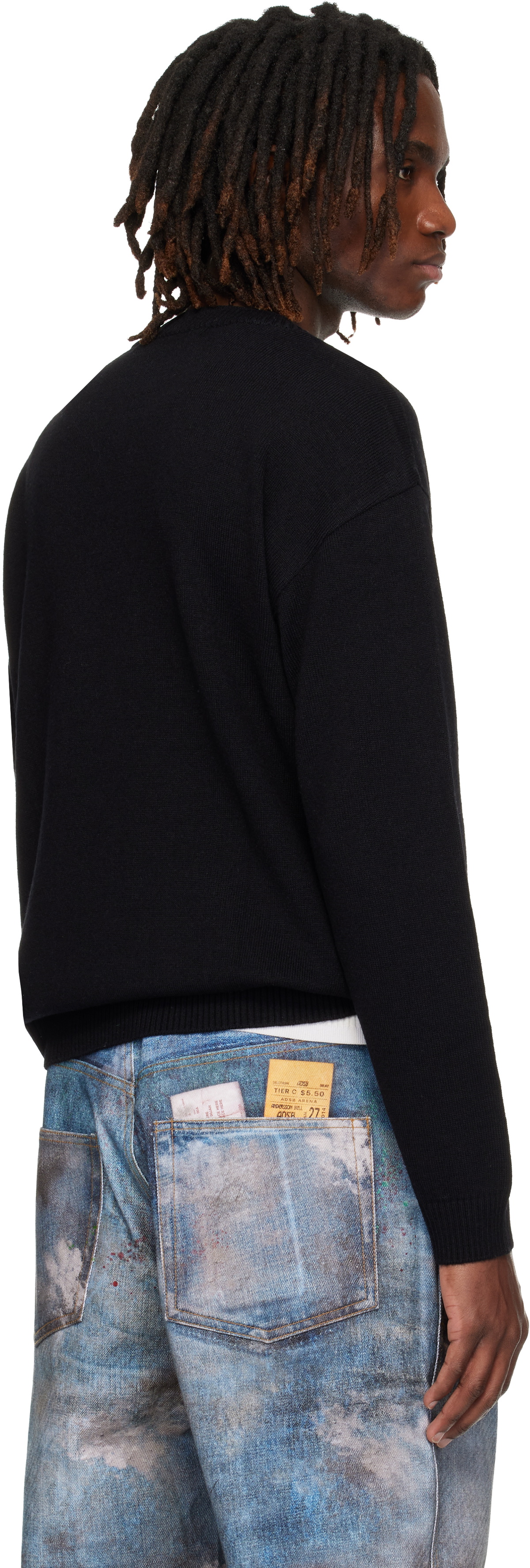 Andersson Bell Black Heart Message Crew-Neck Sweater