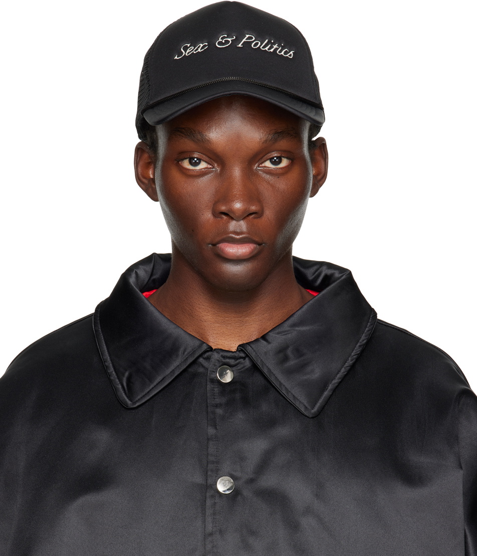 Mr. Saturday Black Embroidered Trucker Cap