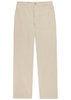 Tods Straight-leg Cotton-blend Trousers Beige