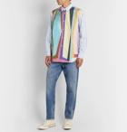 Comme des Garçons SHIRT - Panelled Striped Cotton-Poplin Shirt - Blue