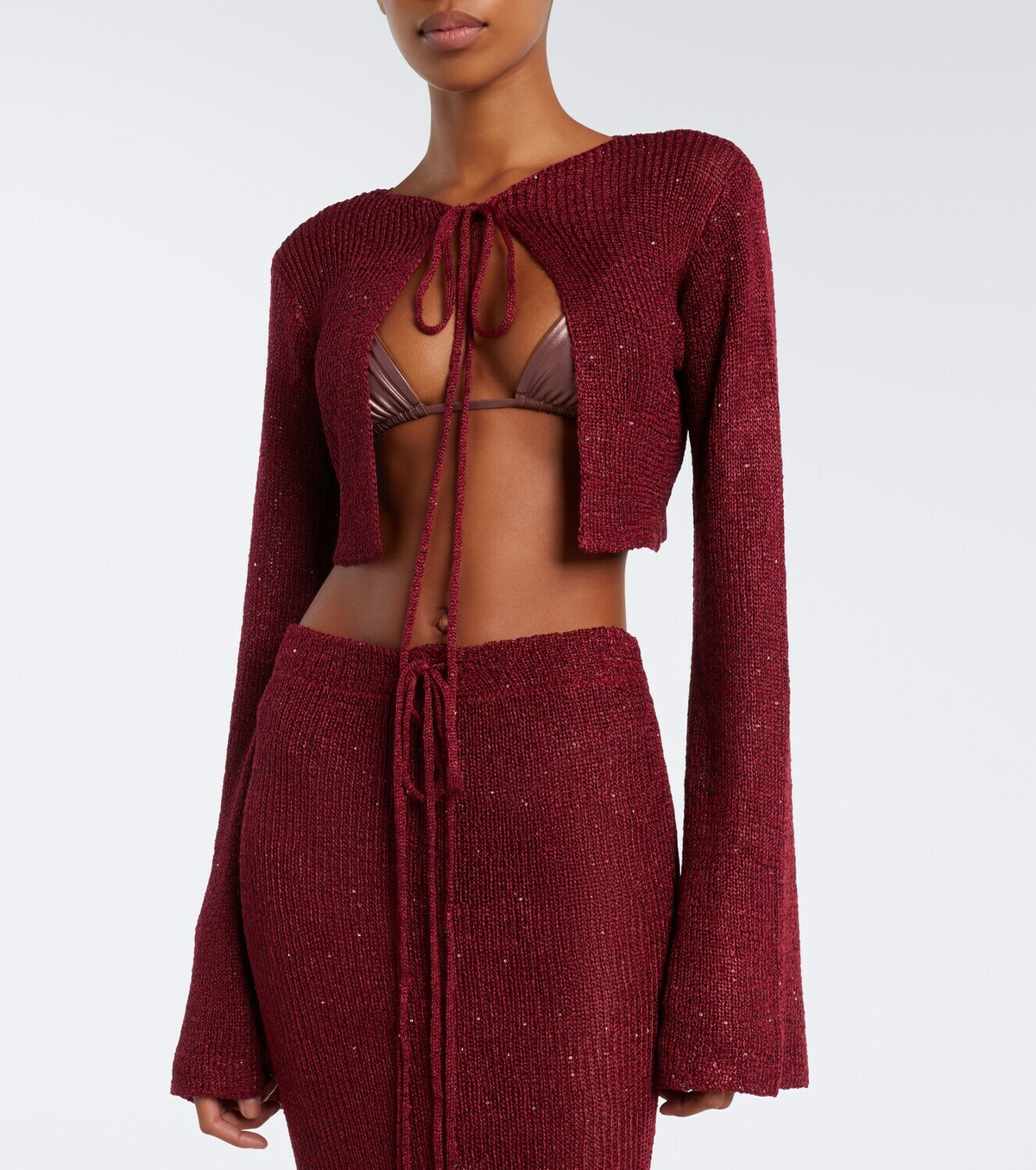 Bananhot Alma cropped sequined cardigan