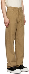 YMC Beige Waffle Cord Papa Trousers