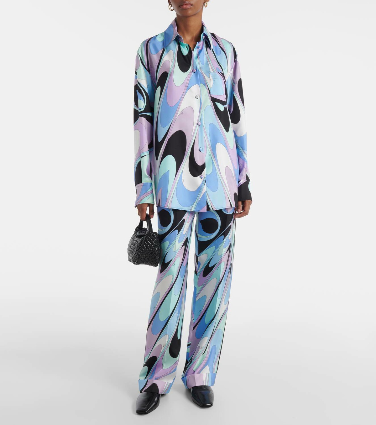 Pucci Printed silk twill pajama shirt